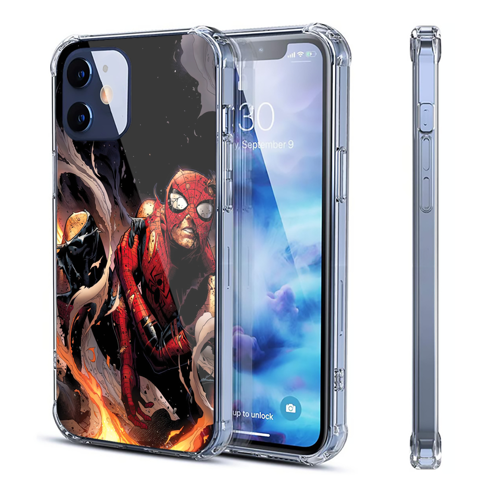 （画像用） Spider Man スパイダーマン 【iPhone 12シリーズ対応】透明スマホケース（クリアソフトケース）